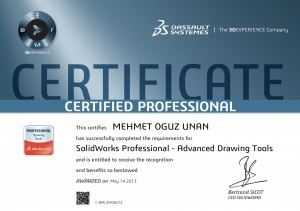 Solidworks ''Teknik Resim'' Uzman Sertifikası