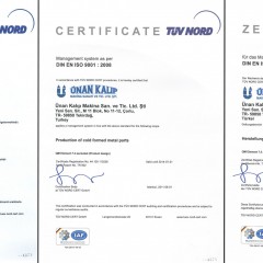 ISO 9001 Kalite Yönetim Sistemi Sertifikası IAF (2010-2014 Arası)