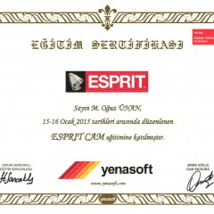 ESPRIT ''Kullanıcı'' Sertifikası